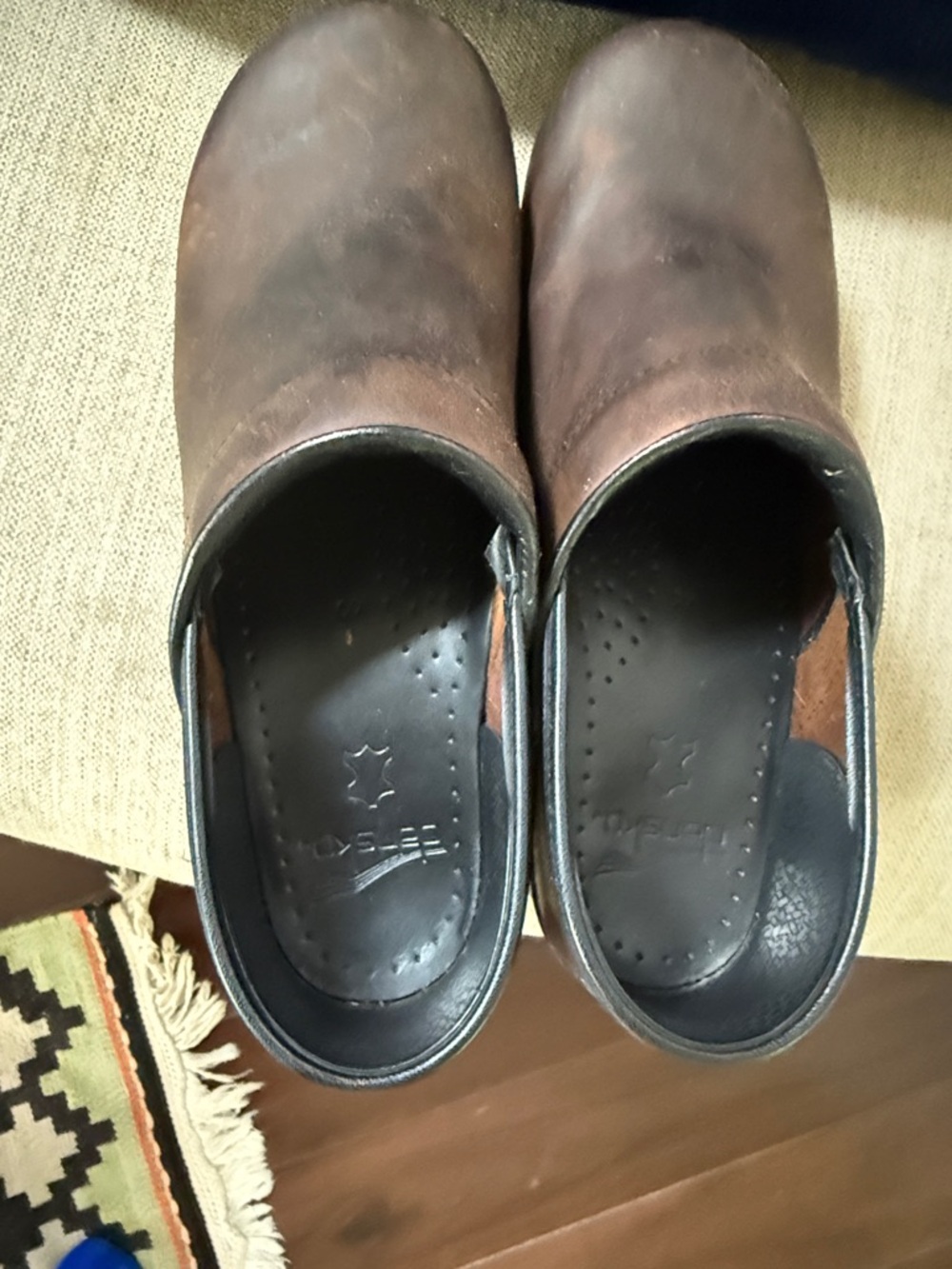 Dansko Brown Leather Slip-On Clogs